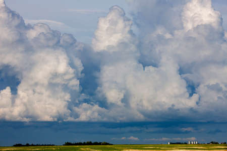 Prairie Storm Clouds ominous weather Saskatchewan Canadaの写真素材