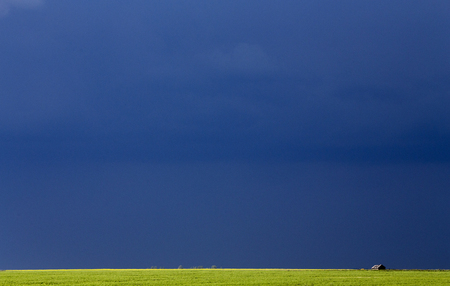 Prairie Storm Clouds ominous weather Saskatchewan Canadaの写真素材