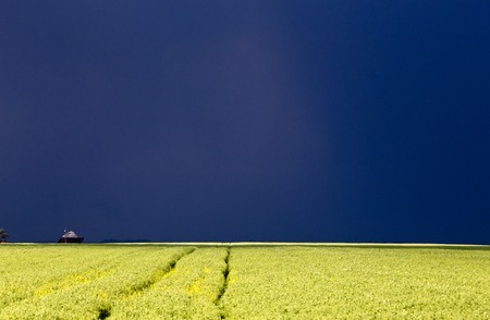 Prairie Storm Clouds ominous weather Saskatchewan Canadaの写真素材