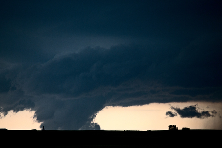 Prairie Storm Clouds ominous weather Saskatchewan Canadaの写真素材