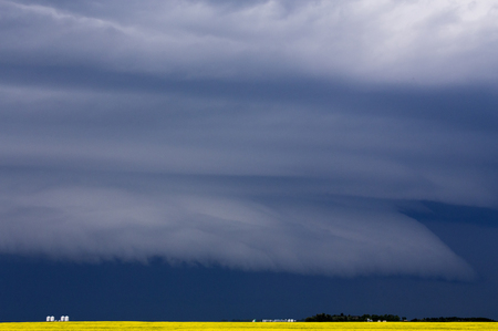 Prairie Storm Clouds ominous weather Saskatchewan Canadaの写真素材