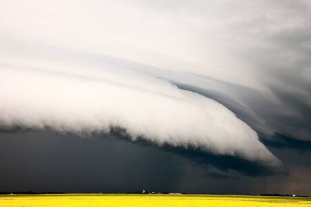 Prairie Storm Clouds ominous weather Saskatchewan Canadaの写真素材