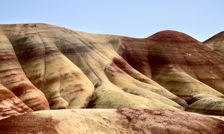 Painted Hills Oregon colorful view red and brownの写真素材