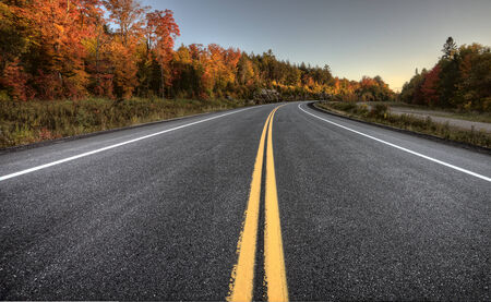 Autumn Colors and road in Algonquin Park Ontario Canada