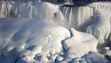 Winter Niagara Falls frozen snow and iceの写真素材