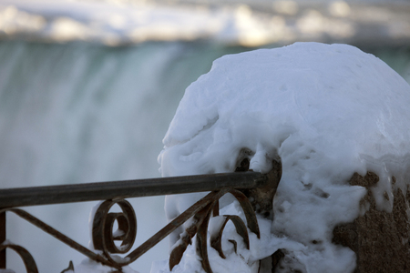 Winter Niagara Falls frozen snow and iceの写真素材