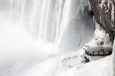 Winter Niagara Falls frozen snow and iceの写真素材