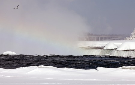 Winter Niagara Falls frozen snow and iceの写真素材