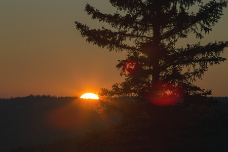 Cypress Hills Sunset Elkwater Alberta Horeshoe Canyonの写真素材