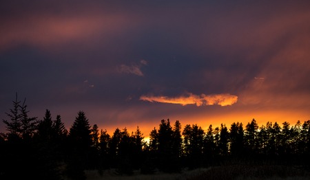 Cypress Hills Sunset Elkwater Alberta Horeshoe Canyonの写真素材