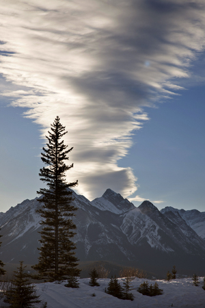 Rocky Mountains in Winter Canada Icefields Parkwayの写真素材