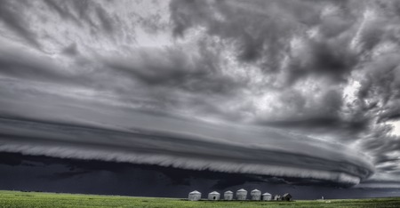 Storm Clouds Saskatchewan shelf cloud ominous warning