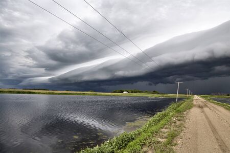 Storm Clouds Saskatchewan shelf cloud ominous warning