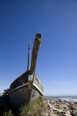 Old Shipwreck Hokitika New Zealand South Islandの写真素材