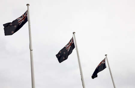 New Zealand Flag Blowing in the wind