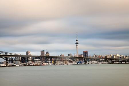 Auckland New Zealand City View Harbour Bridgeのeditorial素材