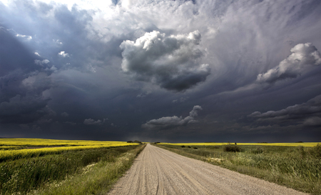 Storm Clouds Canada rural countryside Prairie Sceneの写真素材