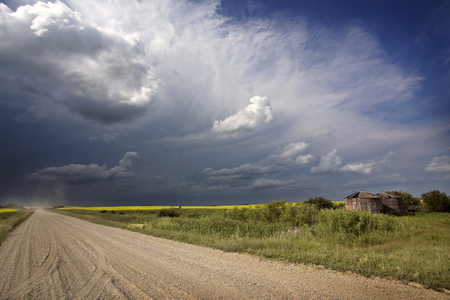 Storm Clouds Canada rural countryside Prairie Sceneの写真素材