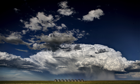 Storm Clouds Canada warning ominous skies Saskatchewanの写真素材