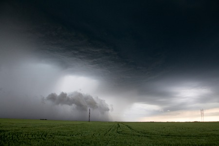 Prairie Storm Clouds in Saskatchewan Canada rural settingの写真素材
