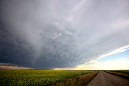 Prairie Storm Clouds Saskatchewan Canada Summer Dangerの写真素材