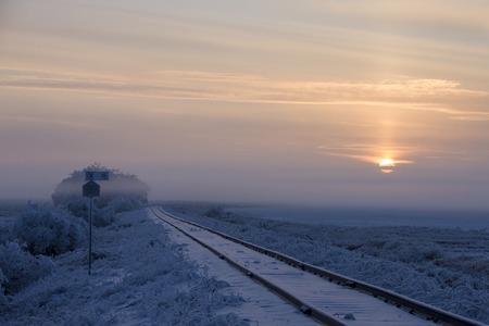 Winter Frost Saskatchewan Canada ice storm sunrise