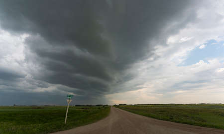 Prairie Storm Canada in Saskatchewan Summer Cloudsの写真素材