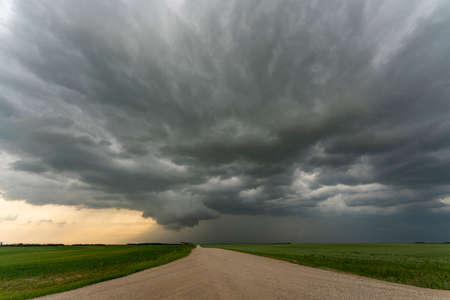 Prairie Storm Canada in Saskatchewan Summer Cloudsの写真素材