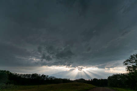 Prairie Storm Canada in Saskatchewan Summer Cloudsの写真素材