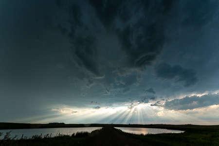 Prairie Storm Canada in Saskatchewan Summer Cloudsの写真素材