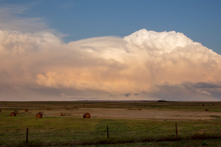 Prairie Storm Canada in Saskatchewan Summer Cloudsの写真素材