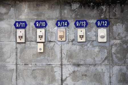 Bell switch on the cracked wallの写真素材