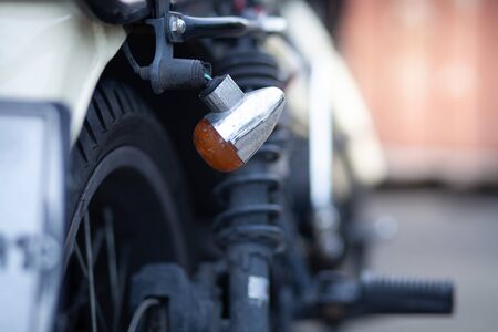 The motorcycle rear light is damaged.の写真素材