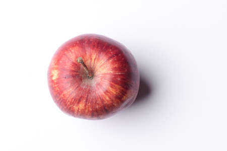 Top angle of apple with white background. Used selective focusの写真素材