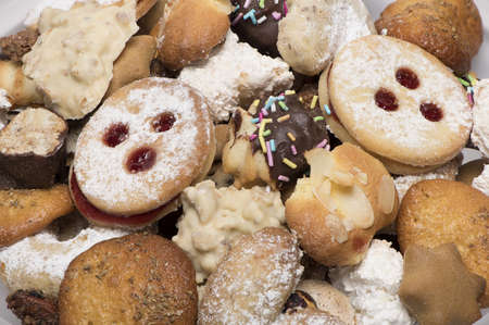 traditional Austrian Tyrolean Christmas cookies of different varieties mixed together