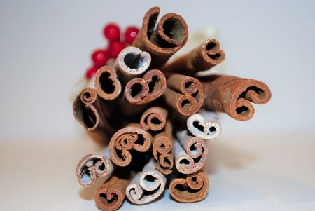 bundle of cinnamon sticksの写真素材