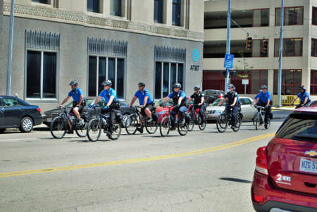 Dayton, Ohio United States 05/30/2020 police officers controlling the crowd at a black lives matter protest marchのeditorial素材