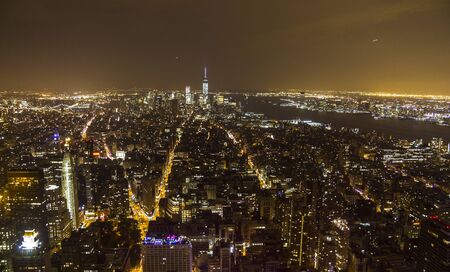 Manhattan overview at night from Empire State Building, NYCの写真素材
