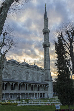 At The blue mosque in Istanbul, Turkeyの写真素材