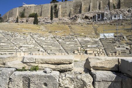 Ancient amphitheatre around the acropolis in Athensの写真素材