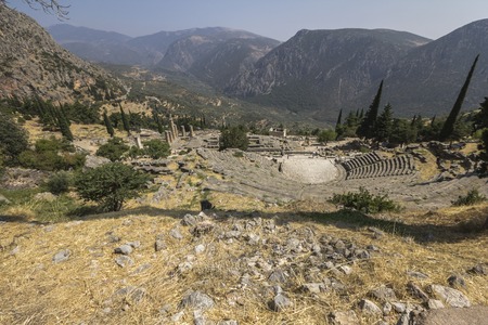 Landscape overview at Delphi in Greeceの写真素材