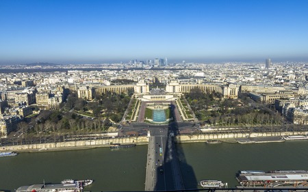 View on the city of Paris from Eiffel Tower, Paris, Franceの写真素材
