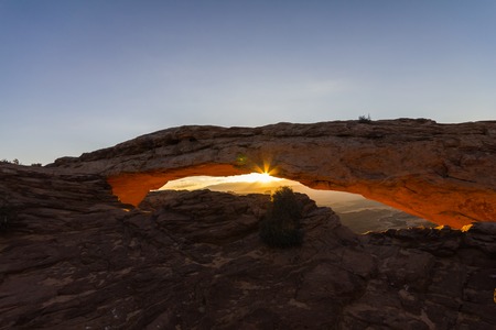 The Mesa Arch at sunrise in Canyonlands, Utah, USAの写真素材