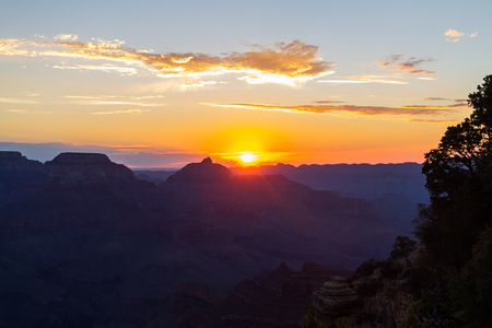 View on the Grand Canyon at sunrise, Arizona, USAの写真素材