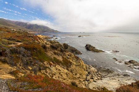 On the shore of Highway No. 1 in California, USAの写真素材