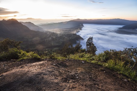 View on Mount bromo area before sunrise, Indonesia
