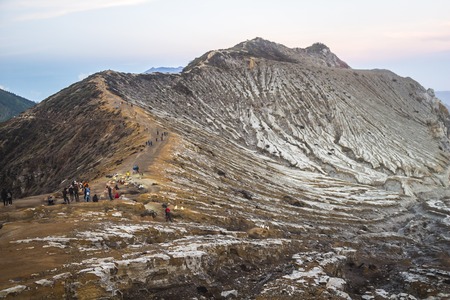 View on volcano landscape at Ijen, Javaの写真素材