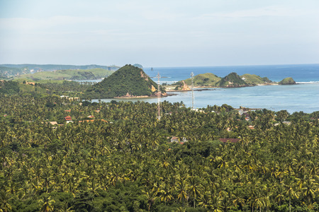 View on landscape of Lombok from the top of the hillsの写真素材