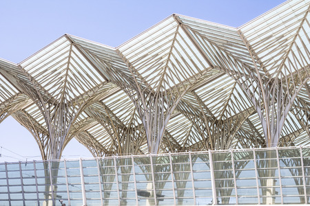 Interesting architecture at Lisbon railway station in Portugal
