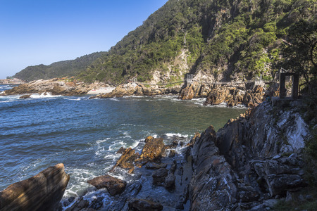 Storms River Mouth in Tsitsikamma National Park, South Africaの写真素材